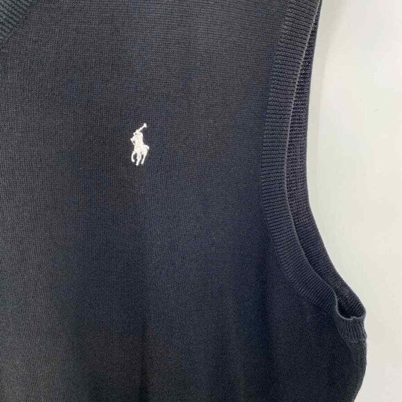 Polo Golf Ralph Lauren Sweater Vest Mens Large 100% Cotton Knit V-Neck Vintage - Picture 4 of 9